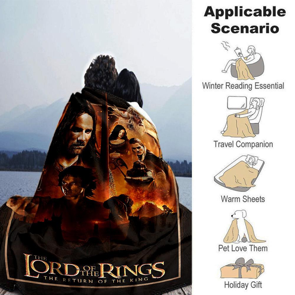1pc Lord of the Rings Return of the King Flannel Blanket Soft Warm Throw for Home, Office, Travel, All-Season Cozy Bedding Gift L1448