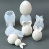 Gestreiftes Muster Hase Duftkerzenform Oster-Serie 3D Hasenformen Handwerk DIY