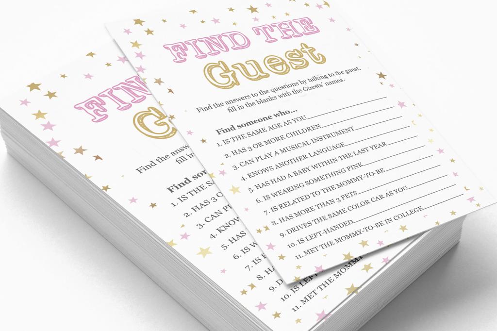 Inkdotpot 50-PackA  Baby WordA  ScrambleA  Baby ShowerA  Game Cards Confetti Star Gender Neutral Party Supplies-Fun Baby Shower