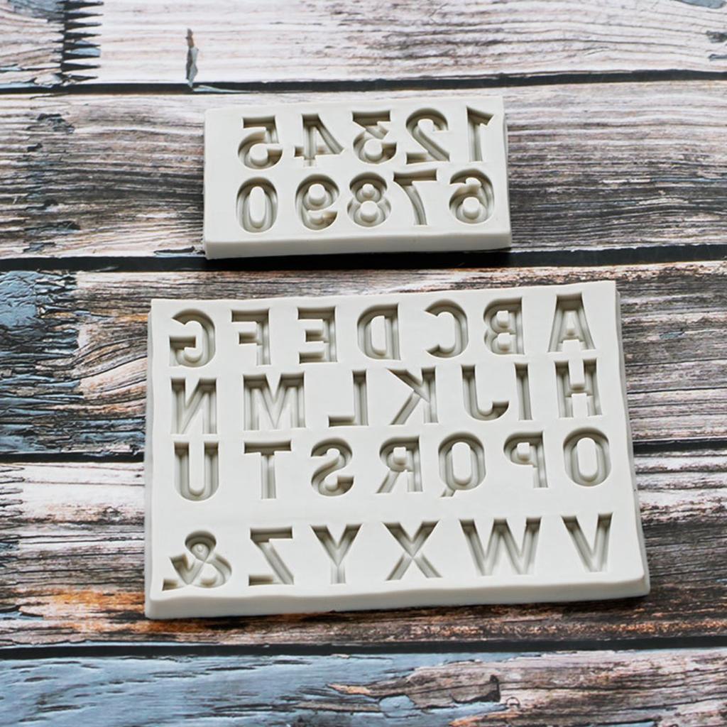 Alphabet Number 1-9 Chocolate Cake Decorating 16 Capital Letter Fondant Molds for Birthday Parties Candies Cupcakes Cookies