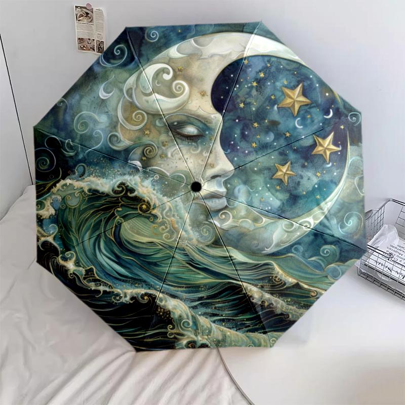 

1 шт. Автоматический складной зонт - Мультяшный узор, Портативный и складной дизайн с 8 спицами, Рождественские подарки на день рождения