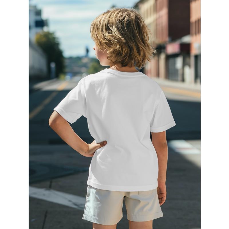 European Sizes Peng Xu Photo Neutral Cat Cotton Short-sleeved T-shirt American Fashion Cute Printed Boys' Bottoming Shirt