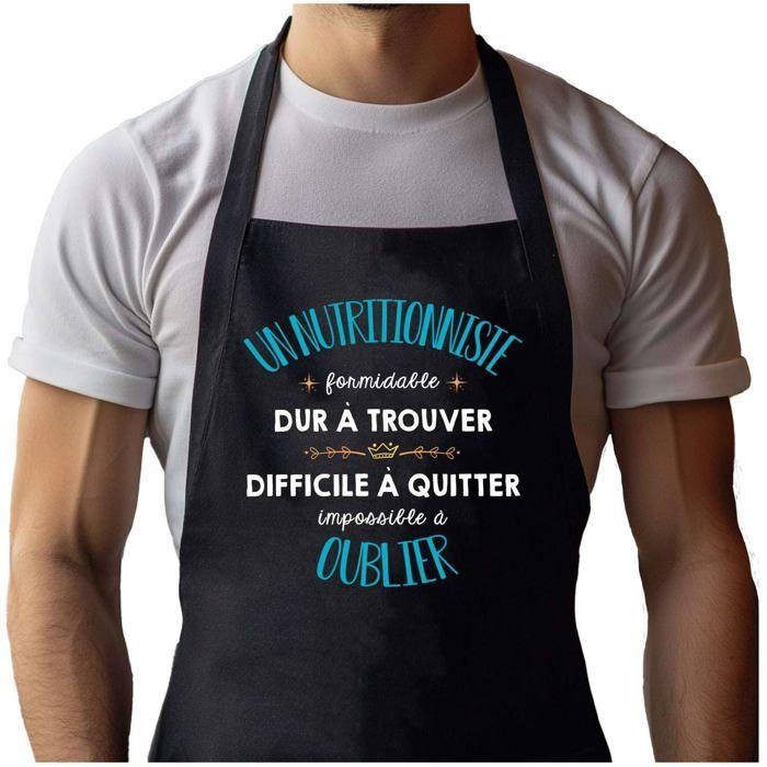 Planetee Tablier Noir Un nutritionniste Formidable Homme| Vêtement Blouse de protection pour Cuisine Barbecue, Jardinage, Tâches