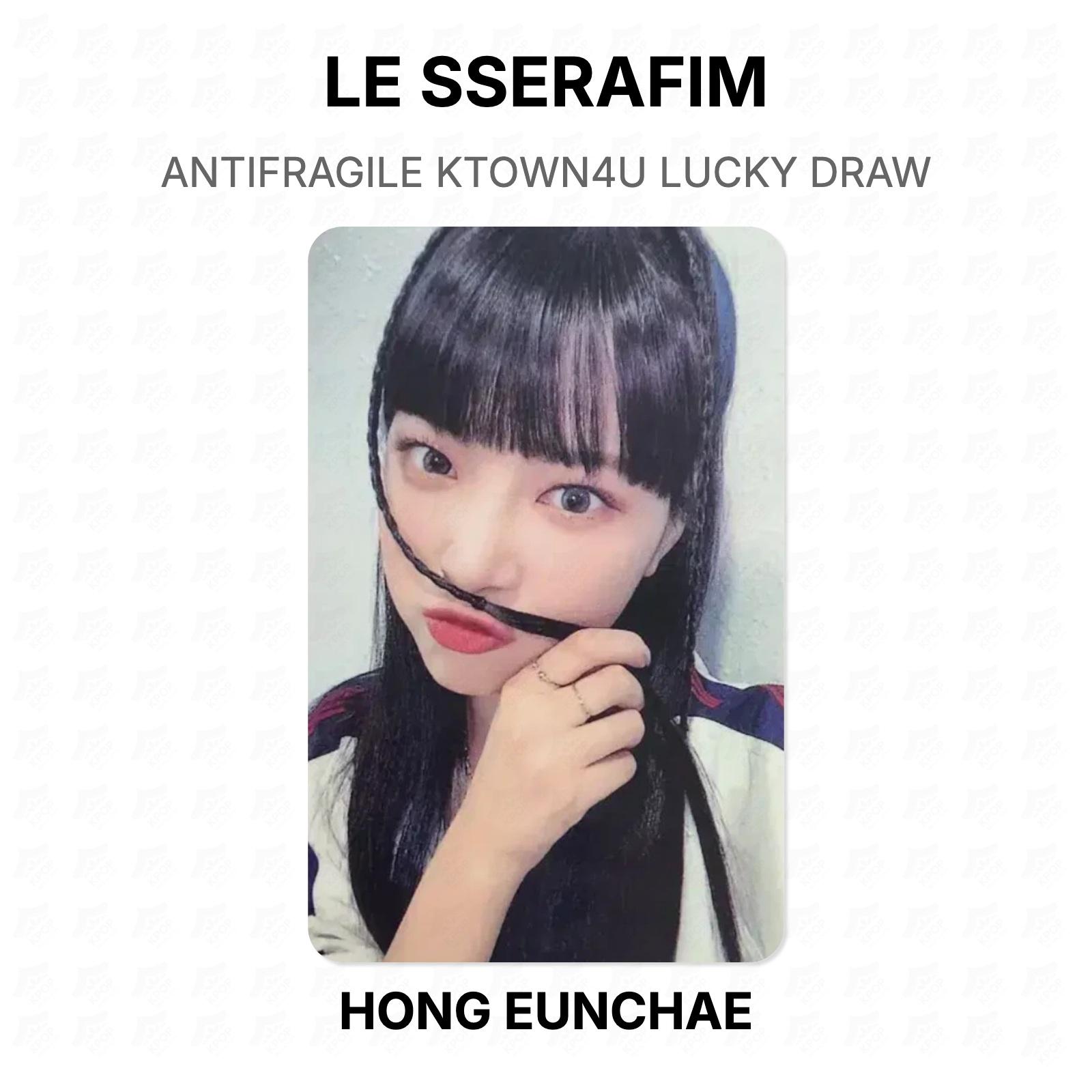 LE SSERAFIM ANTIFRAGILE KTOWN4U LUCKY DRAW Official Photocard HONG EUNCHAE