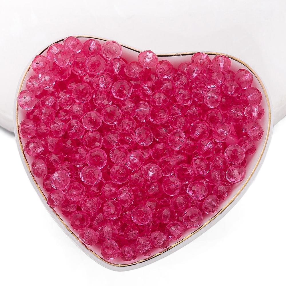 100pcs/Lots 6mm Acrylic Flat Round Shaped Beads Clear Faceted Spacer Beads for DIY Earrings Bracelets Jewelry Making Supplies