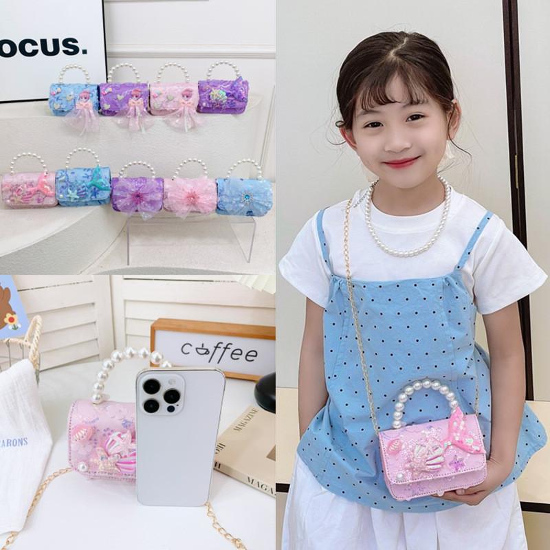 Snowflake Pattern Frozen Childrens Small Crossbody Bag With Material Sequin