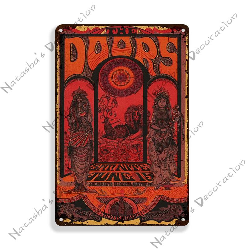 Рок-группа Знак DOORS Декоративный знак Джим Моррисон Металлический знак Ржавая металлическая табличка Ретро металлический постер Музыкальный металлический знак Знак для БАРА ПАБА 20x30cm（7.8x11.8inch）