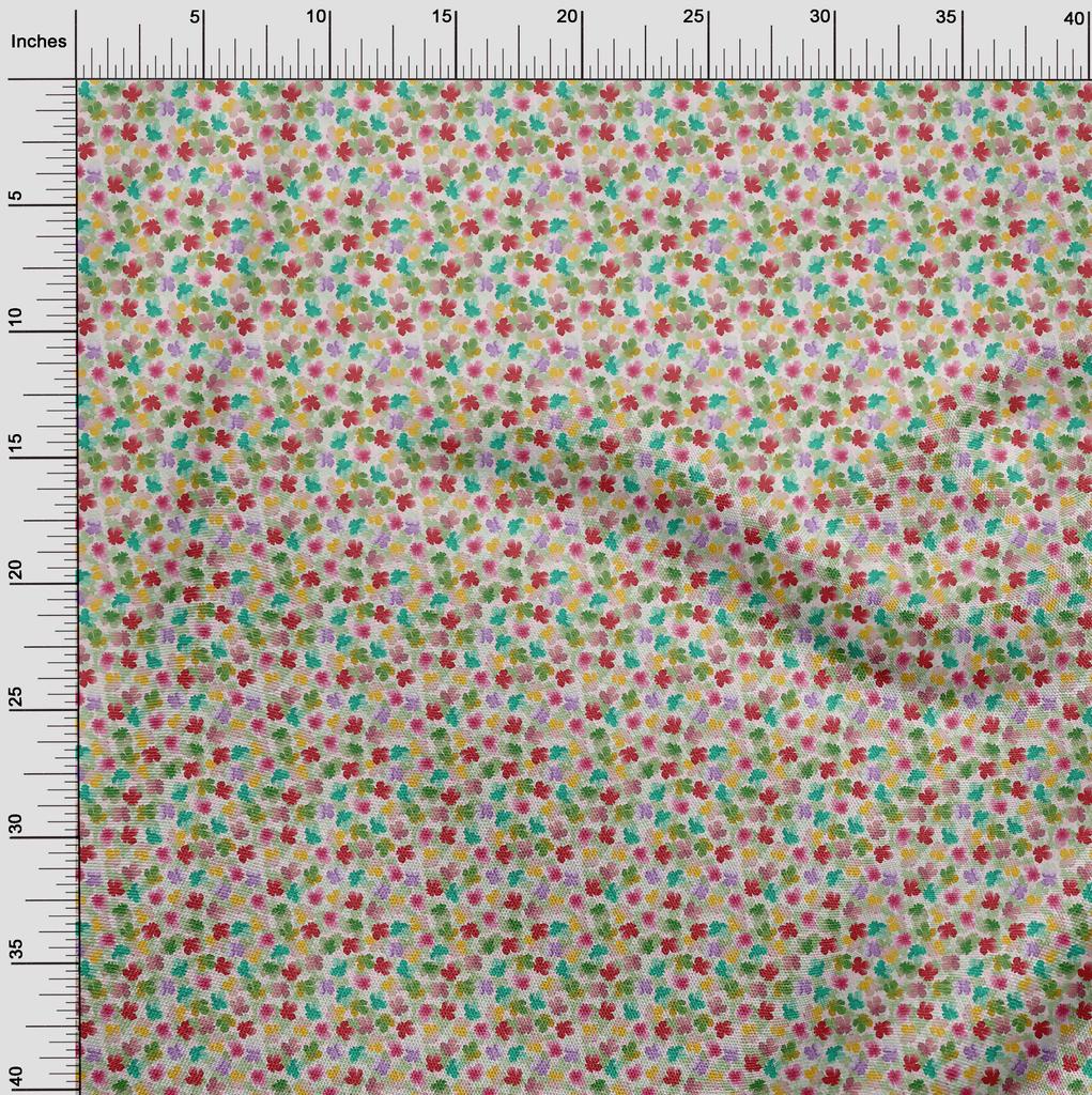 oneOone Cotton Flex Fabric Watercolor Floral Decor Fabric Printed BTY 40 Inch