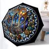 Mythology Symbols Pattern Umbrella, Portable and Foldable Design, 8 Ribs, a Casual Accessory for Halloween, Christmas, and Birthday Gifts.