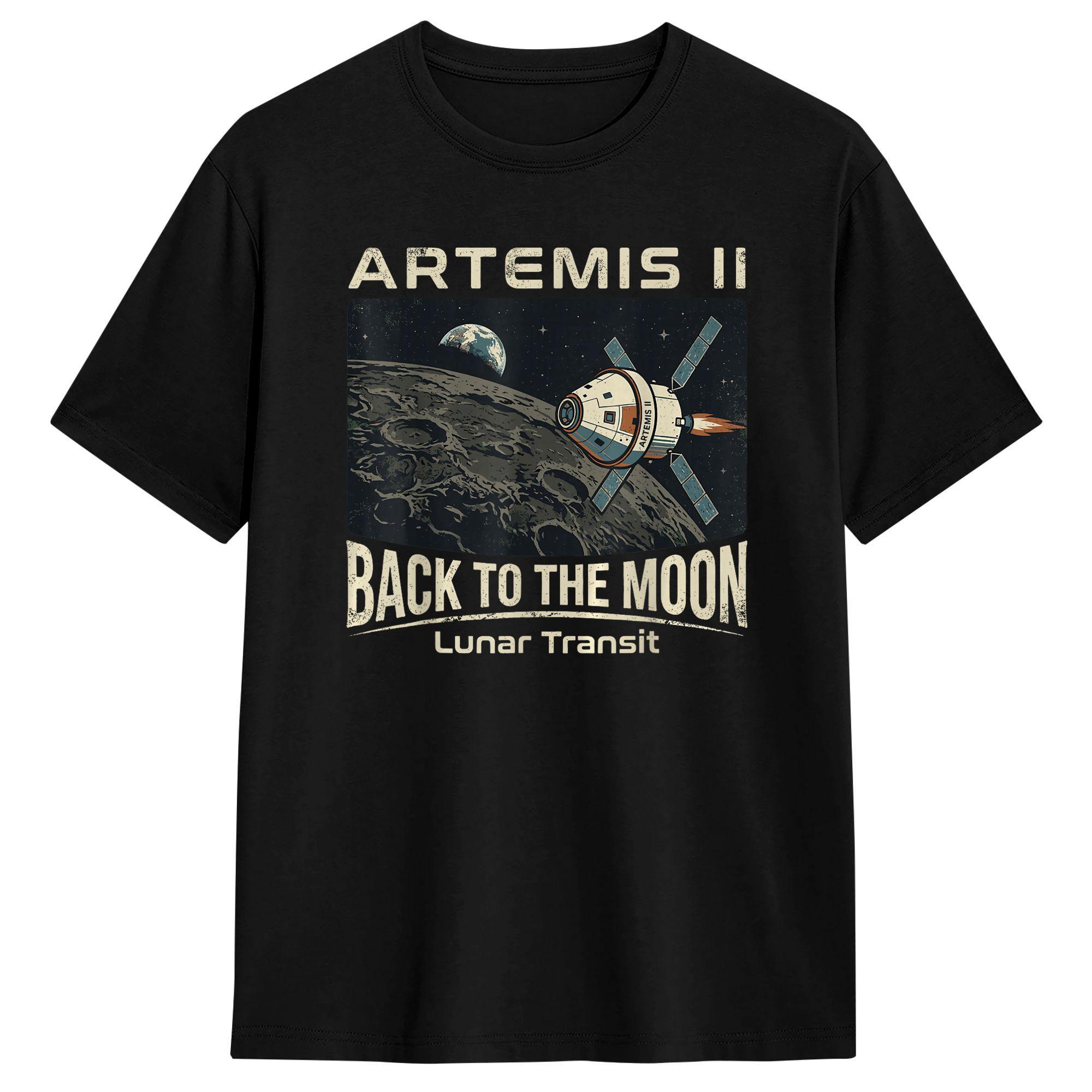 

Artemis 2 Back To The Moon TShirt Unisex and Women Summer Cotton Clothing Casual Fashion Round Neck Short Sleeved Tee Streetwear S