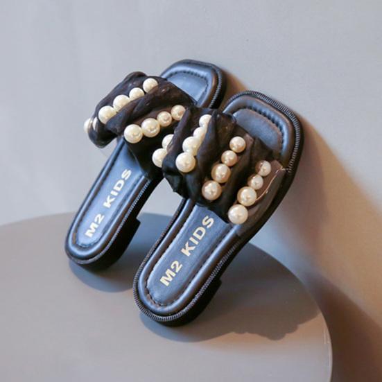 

1 пара детских тапочек с искусственным жемчугом, супер мягкие резиновые мини-нескользящие милые детские тапочки, детские сандалии