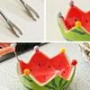 Fruit Plate And Fruit Fork Set Ceramic Watermelon Bowl with Stainless Steel Fork Multipurpose Kitchenware for Fruit Dessert Snacks