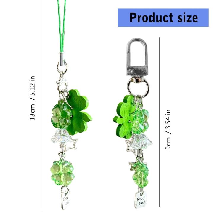 High Quality Beaded Clovers Keychain Sturdy Phone Pendant Phone Charm Accessory for Personalizing Your Phone or Bag