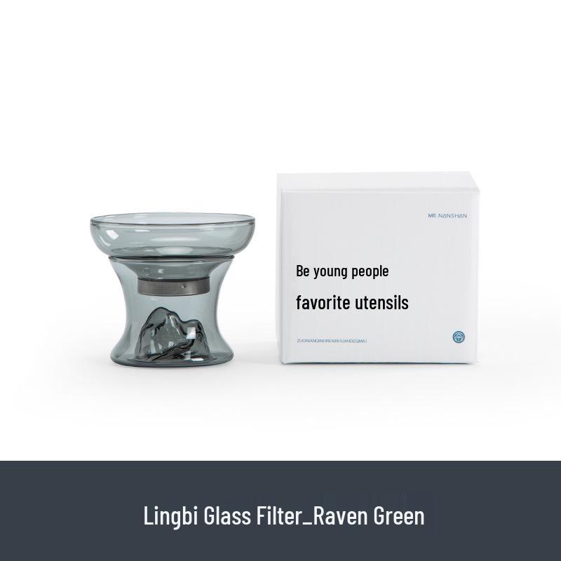 Nanshan Mr. Lingbi Glass Tea Filter Set: Creative Glass Strainer for Kung Fu Tea Ceremony.