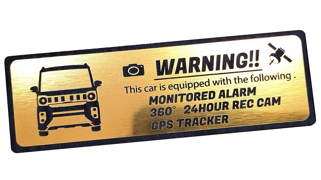 Honami Works Spacia GEAR New 2nd Generation Security Emblem with Dash and GPS Tracker Sticker 24-Hour Surveillance, Cam, (Gold)