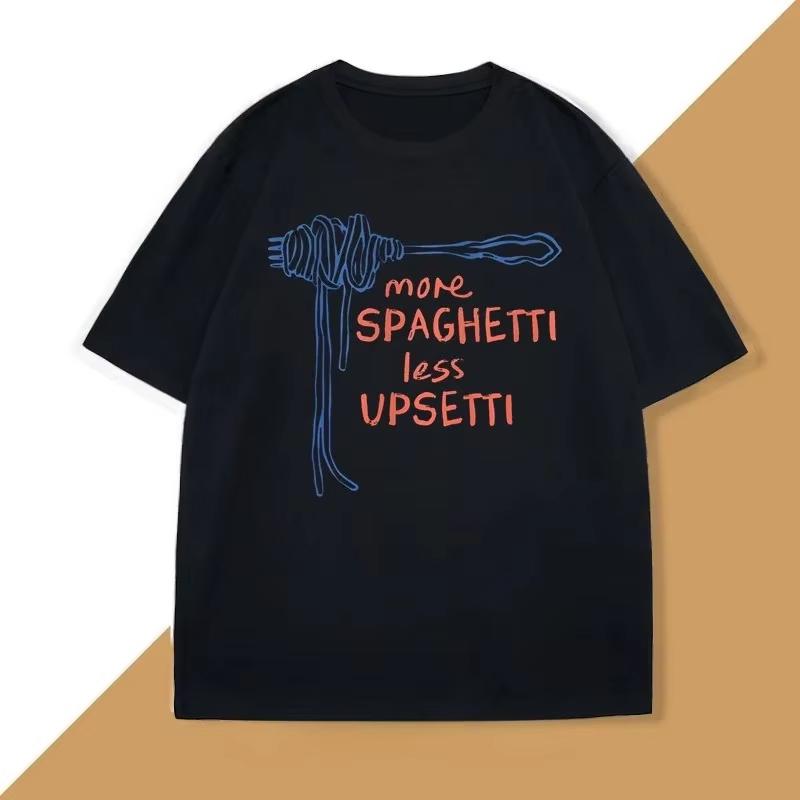 Pasta T-shirts Fun Food T-shirts Food Humor Printed T-shirts Short Sleeve T-shirts Clothing Women Clothing Graphic T Shirts