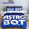 Parure de lit motif ASTRO BOT, Ensemble couette Housse de couette Taie d'oreiller Cadeau d'anniversaire pour la maison (1 housse de couette + 2 taies d'oreiller, sans garniture.)