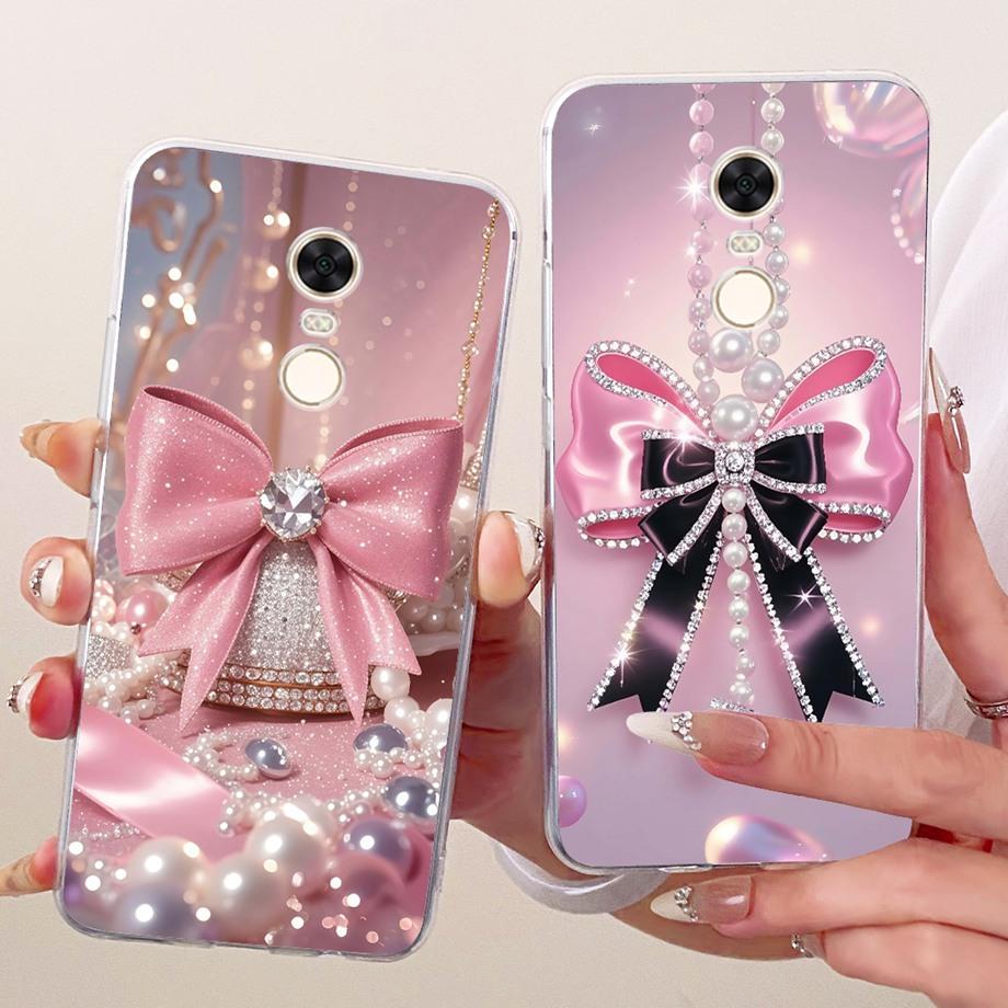For Xiaomi Redmi 5 Plus Redmi5 Phone Case Luxury Flower Butterfly Cartoon Bow Pattern Back Cover Soft TPU Silicone Bumper