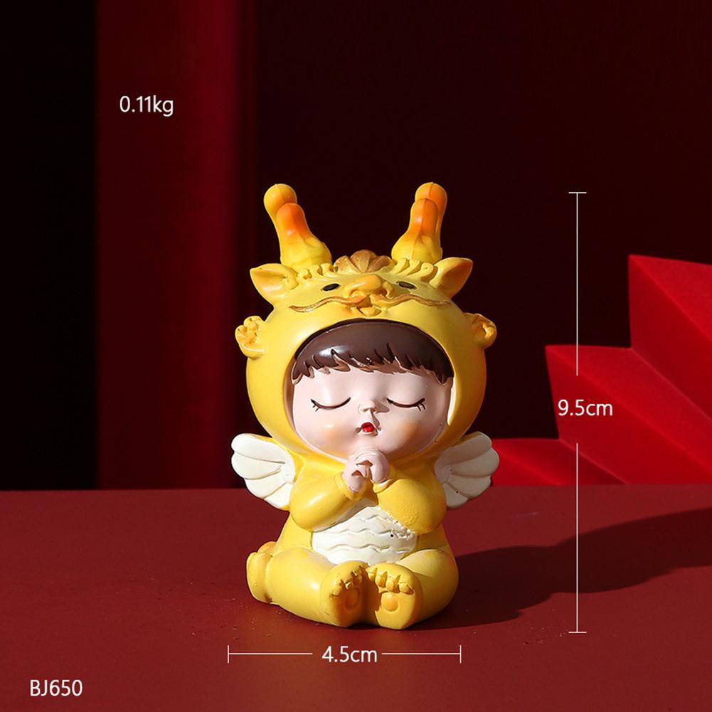 Dragon Mascot Fish Tank Decoration Cute Little Dragon Micro Landscape Desktop Resin Ornaments For New Year Home Decor