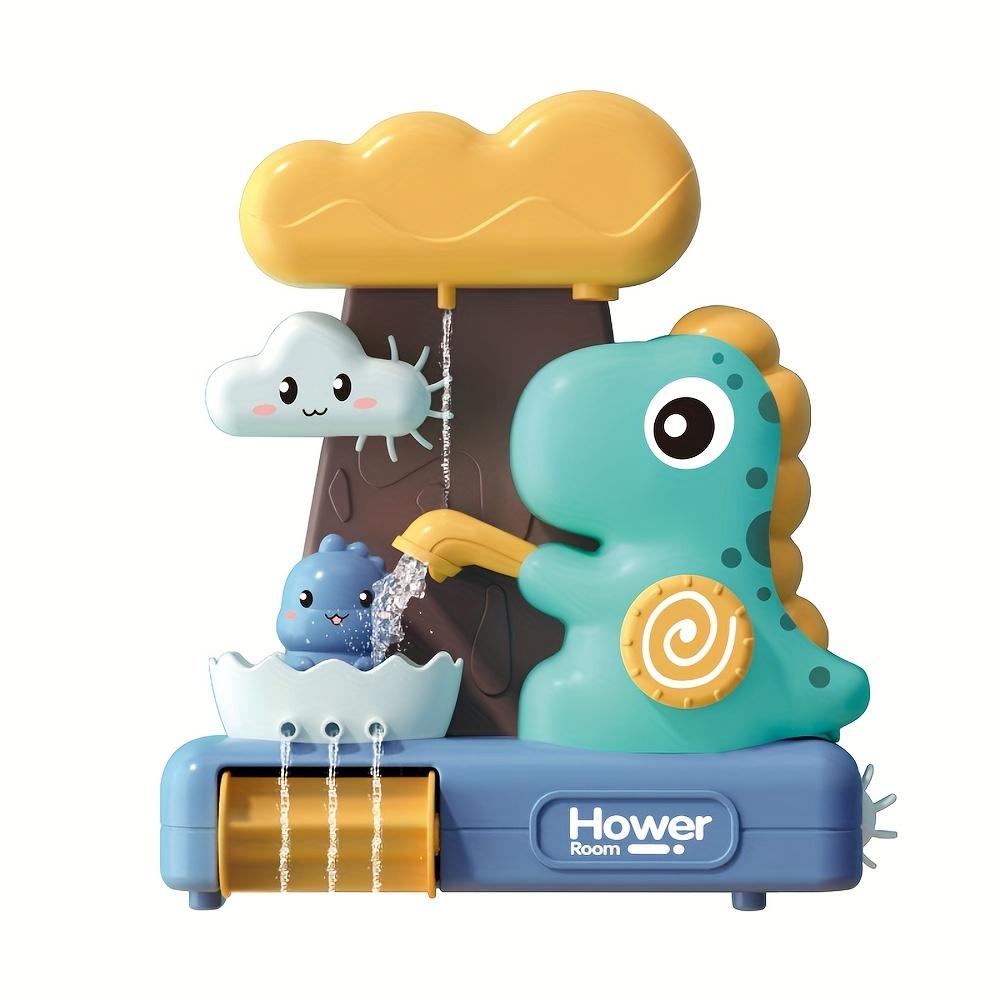 Interactive cartoon dinosaur bath toy for infants and young children, with suction cups, a good bathroom wall mounted shower toy