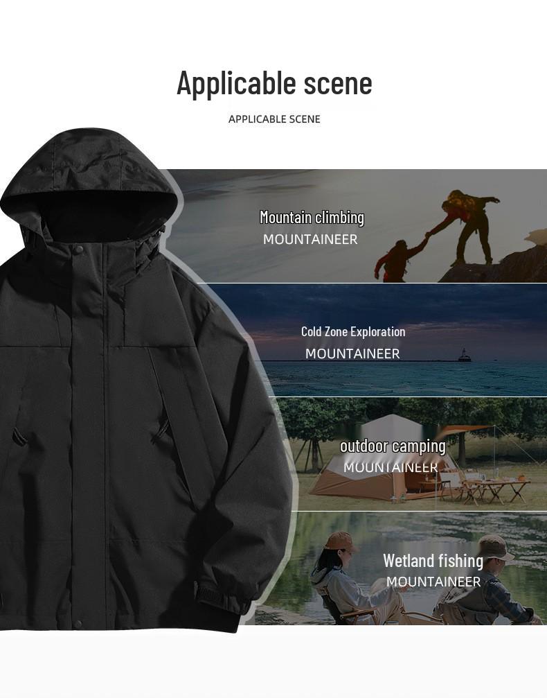 Men's 3-in-1 Windproof Waterproof Jacket with Inner Liner - 2025 Outdoor Mountaineering Outerwear