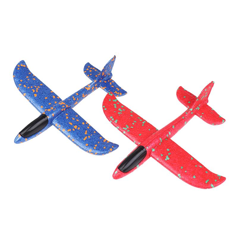 1 Set Outdoor Game Aircraft Model 24/48Cm Foam Plane Kits Flying Glider Toy With Led Light Hand Throw Airplane Toys For Kids