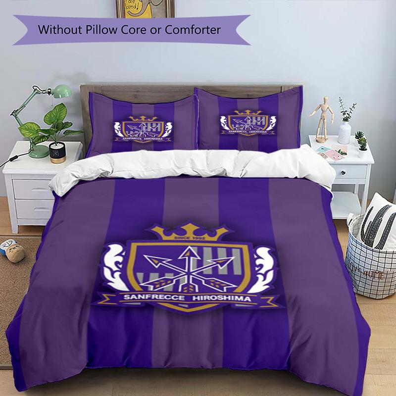 Sanfrecce Hiroshima Printed Pattern Duvet Cover Set – Includes 1 Duvet Cover and 2 Matching Pillowcases Bedroom Decor Christmas Gifts