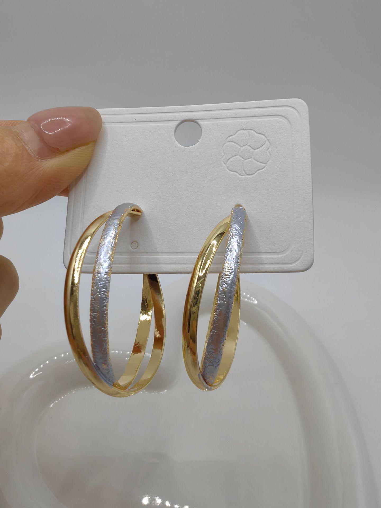 Retro Copper Geometric Irregular High-End Earrings Personality Temperament Simple Earrings Earrings