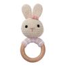 Animals Baby Crochet Rattle Wood Ring Knitting Gym Toy Cartoon Bunny Rattles Toys  Educational Toy