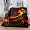 Multiple Sizes Flaming Ring with Inscriptions Print Blanket Warm Soft for Children Adults Luxury Gifts Home Sofa Travel Camping