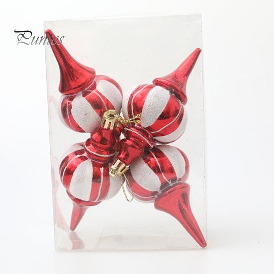 Set pandantiv cu tărtăcuță de Crăciun 4 buc. Decorațiuni festive pentru copac din plastic Pandantive pentru atmosferă colorată de vacanță