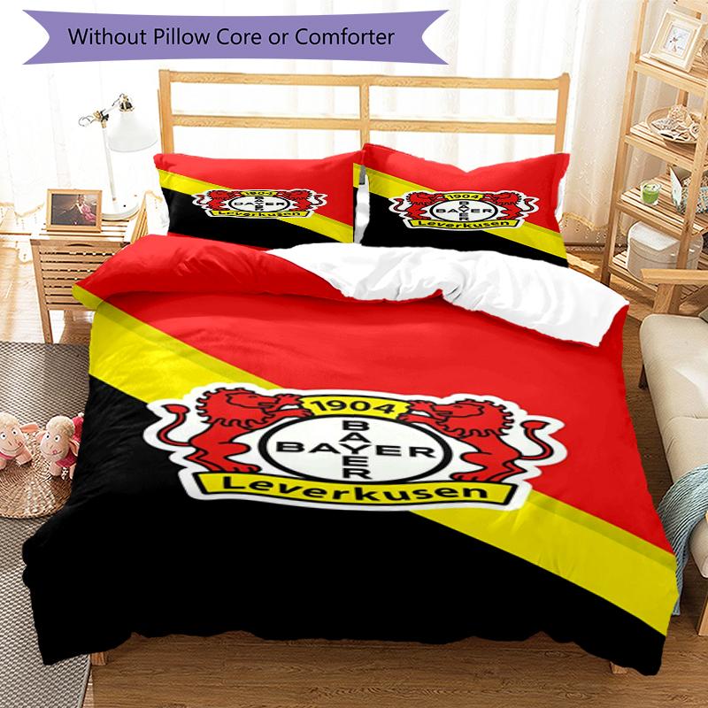 3pcs Bayer Leverkusen Bedding Set Duvet Cover Closure Includes 1 Duvet Cover & 2 Pillowcases, Soft and Comfortable for All Seasons.