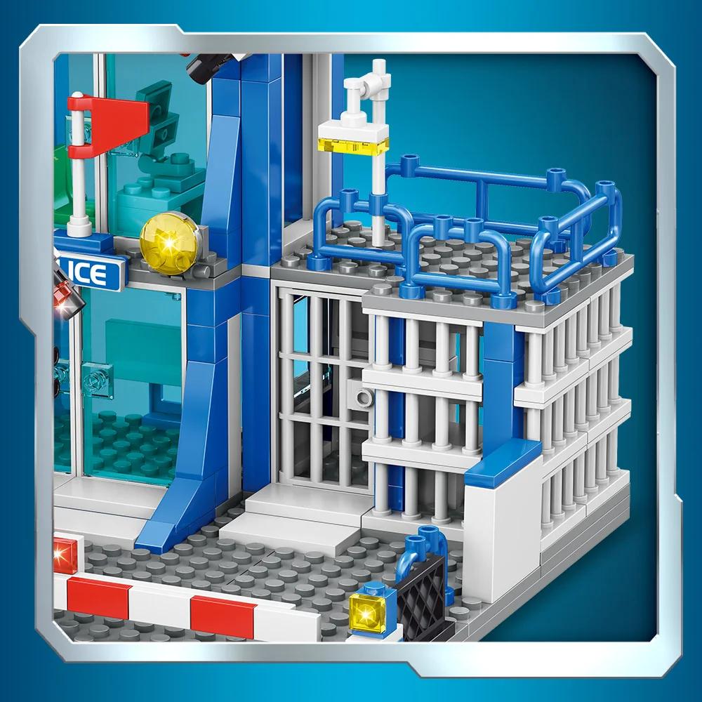 City Police Station Building Blocks Sets Craft Toys DIY Toys Car Decoration Crafts Animation Derivatives children Toys
