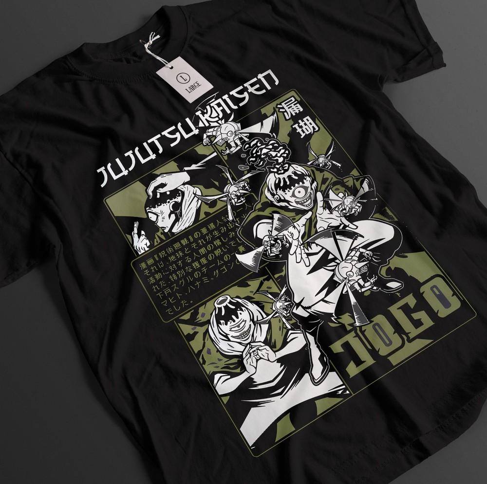 

Футболка Jujutsu Kaisen Jogo Футболка Geto Футболка Gojo Sukuna JJK Маки Аниме Унисекс Футболка 2XL