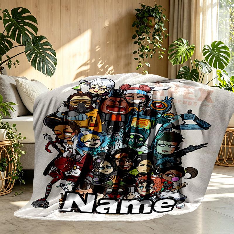 Custom Name Personalized Apex Legends Print Blanket, Home Decor, Bedroom, Sofa, Camping, Couch, Gifts for Birthday Christmas