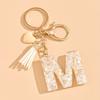 Hot-selling Epoxy Initials Love Tassel Keychain Bag Ornament Buckle Pendant Car Jewelry Clothing Accessories