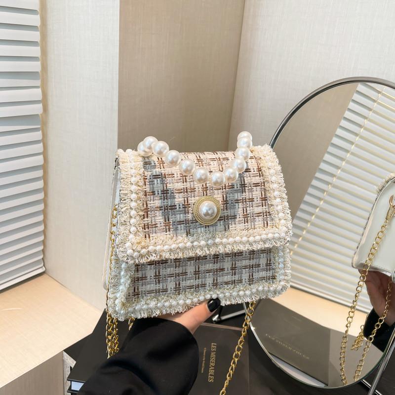 Fashionable Pu Leather Small Square Bag For Women Available In Cream And Khaki