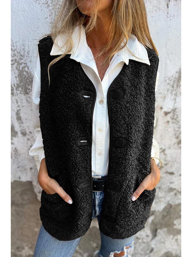 

Жилет на пуговицах из флиса из овечьей шерсти 2024 - Коллекция Осень/Зима 3XL