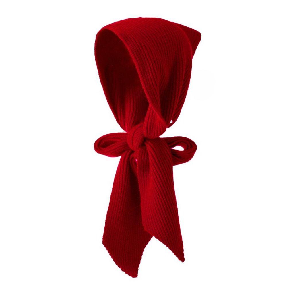 Hooded Hat Scarf Set Warmer Knitted Beanie Fashion Beanies Caps  Women Girl