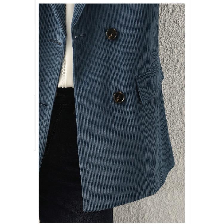 Retro Corduroy Suit Jacket for Women In Autumn / Winter, British Style Casual and Sophisticated Small Blazer with High-end Feel