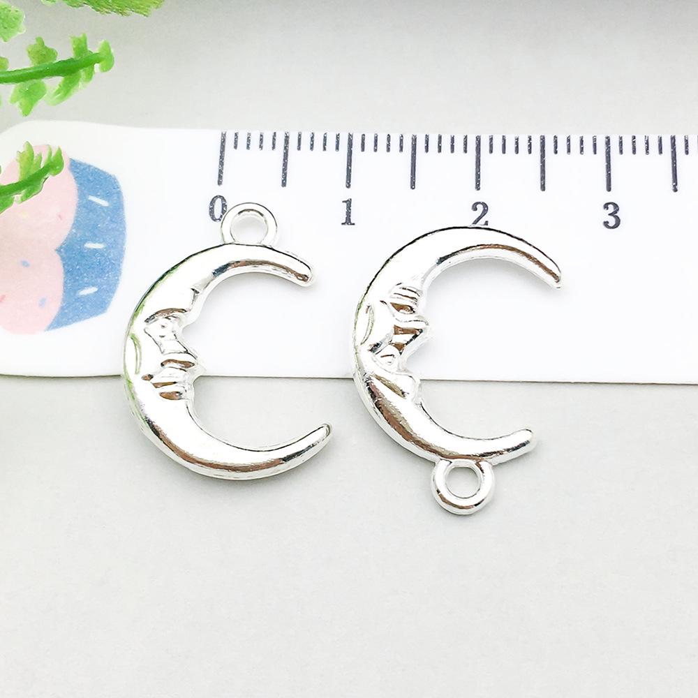 100-Piece Five-Color Alloy Sun, Moon, and Star Pendant Charms for DIY Jewelry