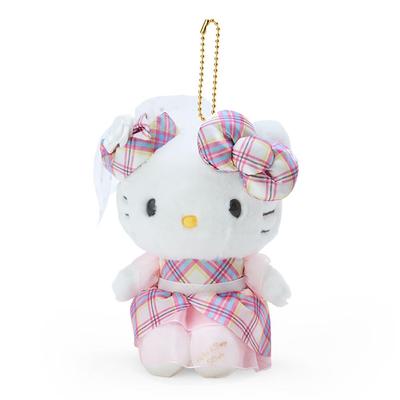 Sanrio Hello Kitty Dress Tartan Design Series Mascot Holder, Kitty, 13.3 X 11.4 X 7cm, Character 092193