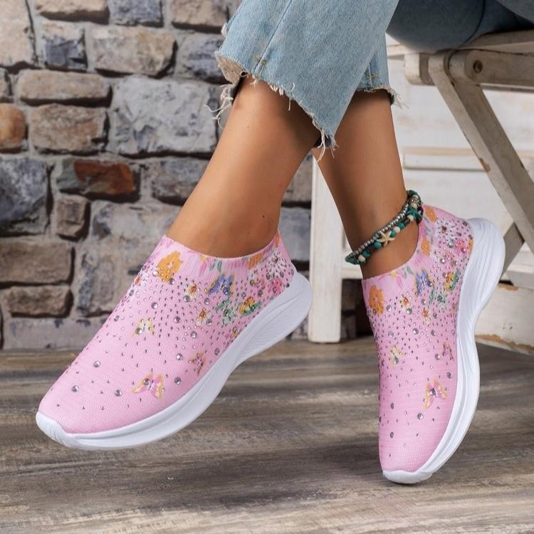 

Casual shoes Running shoes Printed butterfly rhinestone one pedal Lazy shoes 43 білий