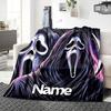Custom Name Grim Reaper Humor Party Blanket For Couch Bed Plush Cozy Fuzzy Blanket Super Soft Warm Blankets For Fall And Winter 0916130
