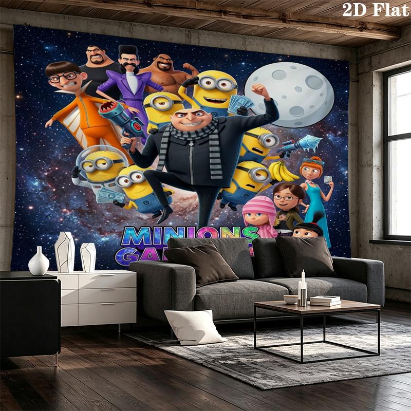 Despicable Minions Wall Tapestry Aesthetic Wall Hanging Printed Fabric Blanket Decorative Tapestries For Bedroom Living Room Home Decor