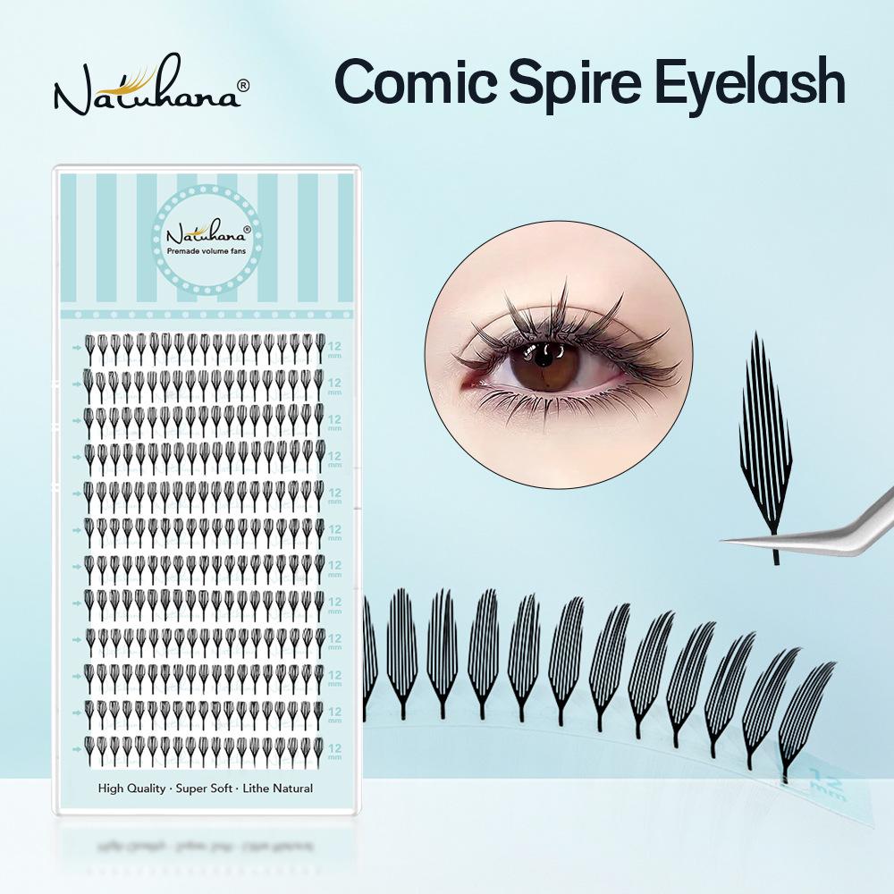 

NATUHANA Manga Style Soft Winged False Eyelashes - Clump-Free, Delicate Flakes Tip C