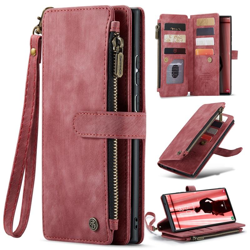 Portemonnee met Rits Kaart Telefoonhoesje Voor Samsung Galaxy S26 Ultra S25 Edge S24 FE S23 S22 S21 S20 Plus Note 20 Lanyard Leren Portemonnee Cover (Samsung S21)