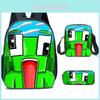 Unspeakable Cartoon Print Backpack Set With Breathable Air Cushion Straps For Daily Use