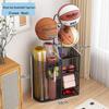 Estante de Chão para Armazenamento de Basquete e Prateleira de Brinquedos para Equipamentos Esportivos e Tapetes de Yoga