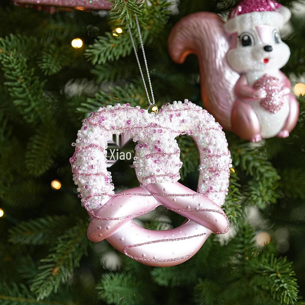 Pink Macaron Letter Pendant: Christmas Tree DIY Glitter Decor